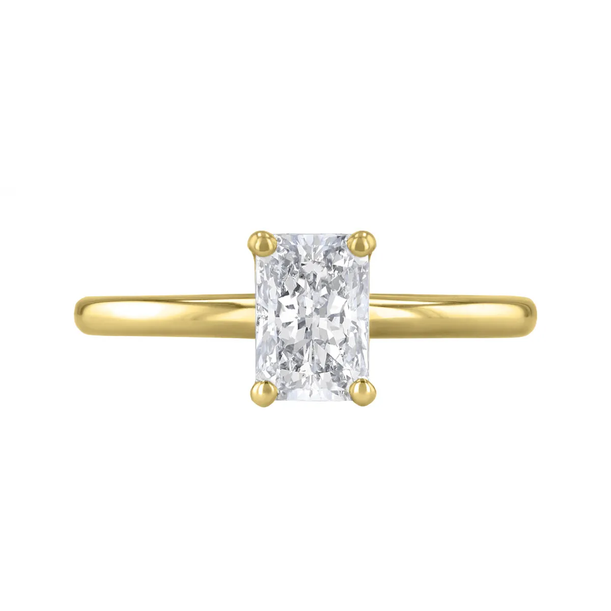 0-75ct Sofia Radiant Cut Diamond Solitaire Engagement Ring | 18ct Yellow Gold