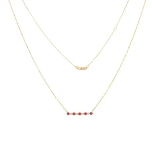 14K Diamond and Ruby Bar Necklace