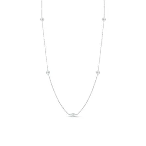 18K WHITE GOLD 7 STATION DIAMOND NECKLACE
