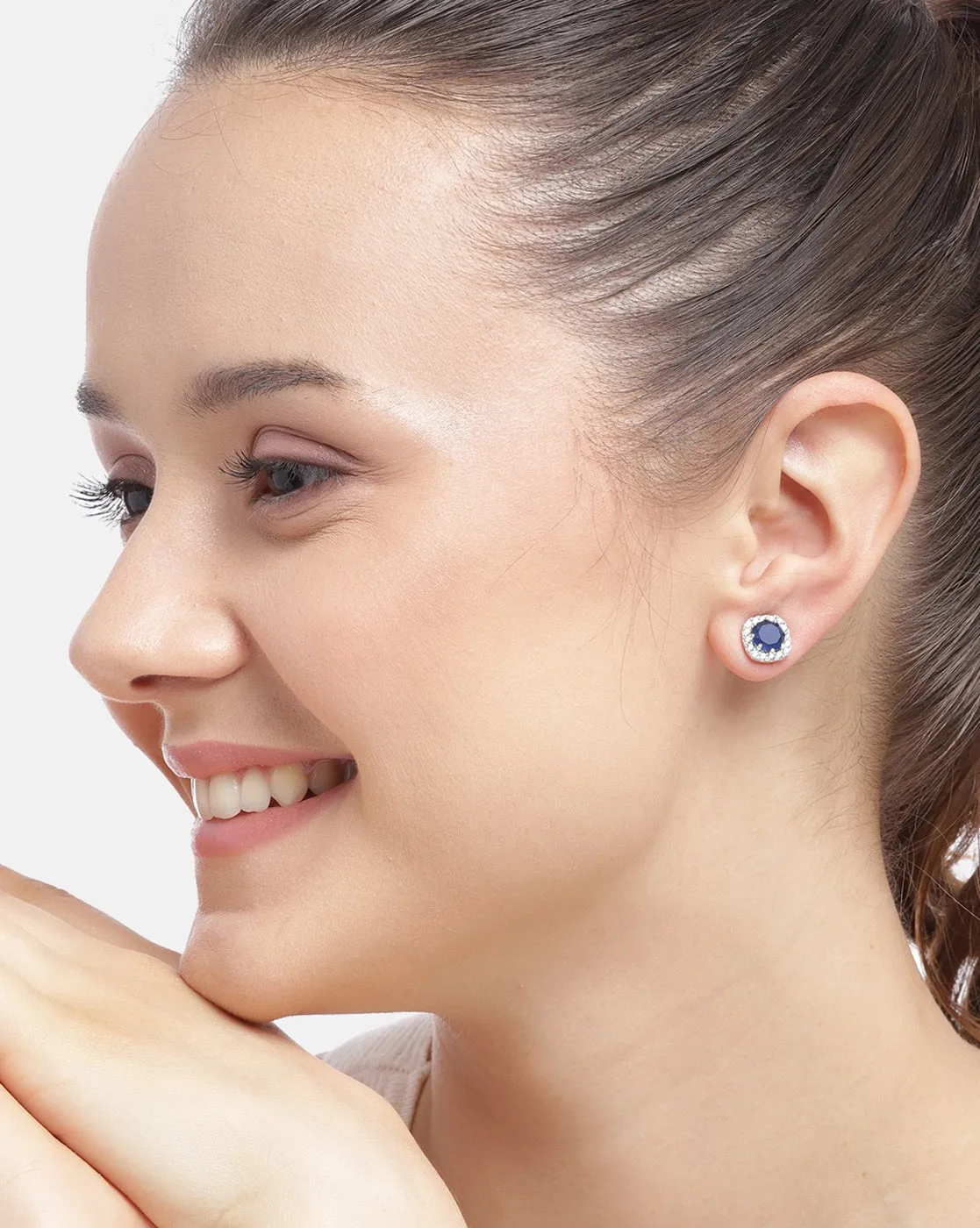 18Kt Gold Plated Contemporary Half Hoop Earring