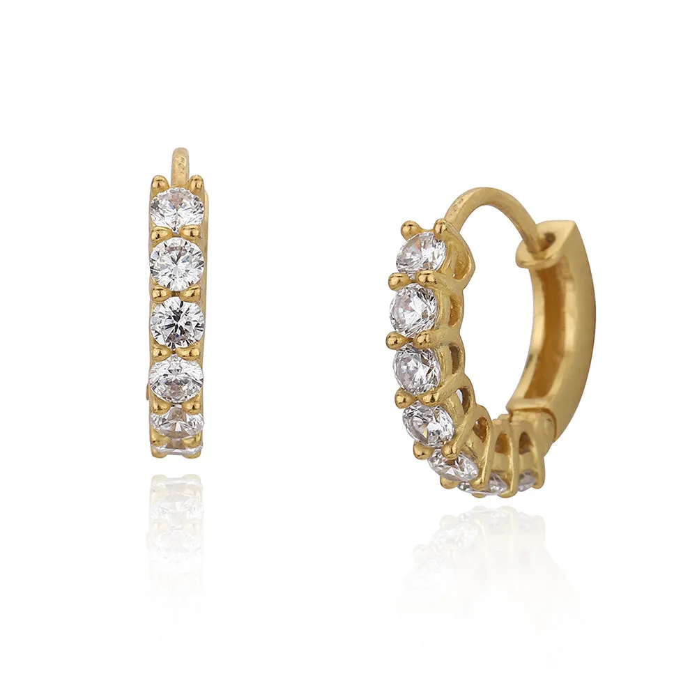 18Kt Gold Plated With Cz Contemporary Stud Earring For Women