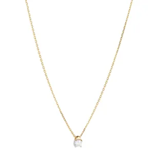 18kt Yellow Gold Floating Natural Diamond .15ct Pendant Necklace