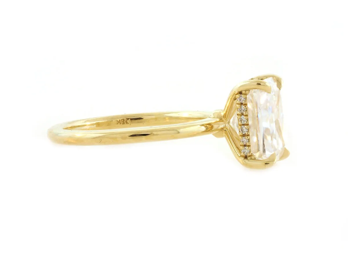 2.70ct Radiant Cut Moissanite Aura Ring