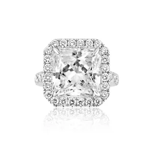 Aarna 13 Carat Radiant Cut Diamond Engagement Ring in 18k White Gold