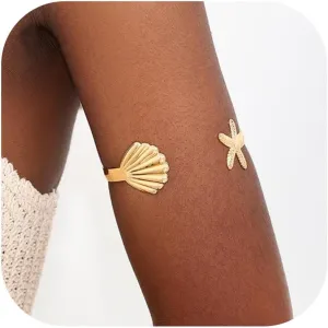 Arm Cuff for Women Upper Arm Cuffs Jewelry Gold Cuff Bangles Bracelet Summer Beach Essentials 2025