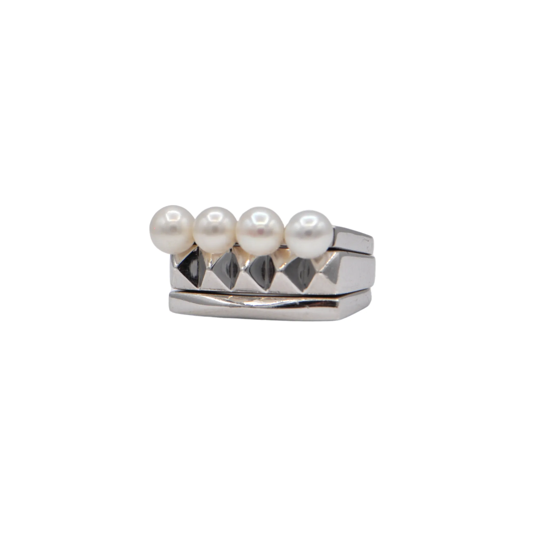 Birks Rock & Pearl Collection Sterling Stackable Ring Set