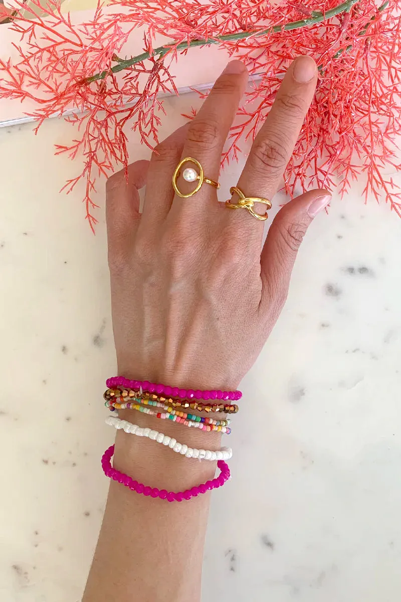 Bohemian Pearl Bracelets | Pink | Armbånd fra Birdsong