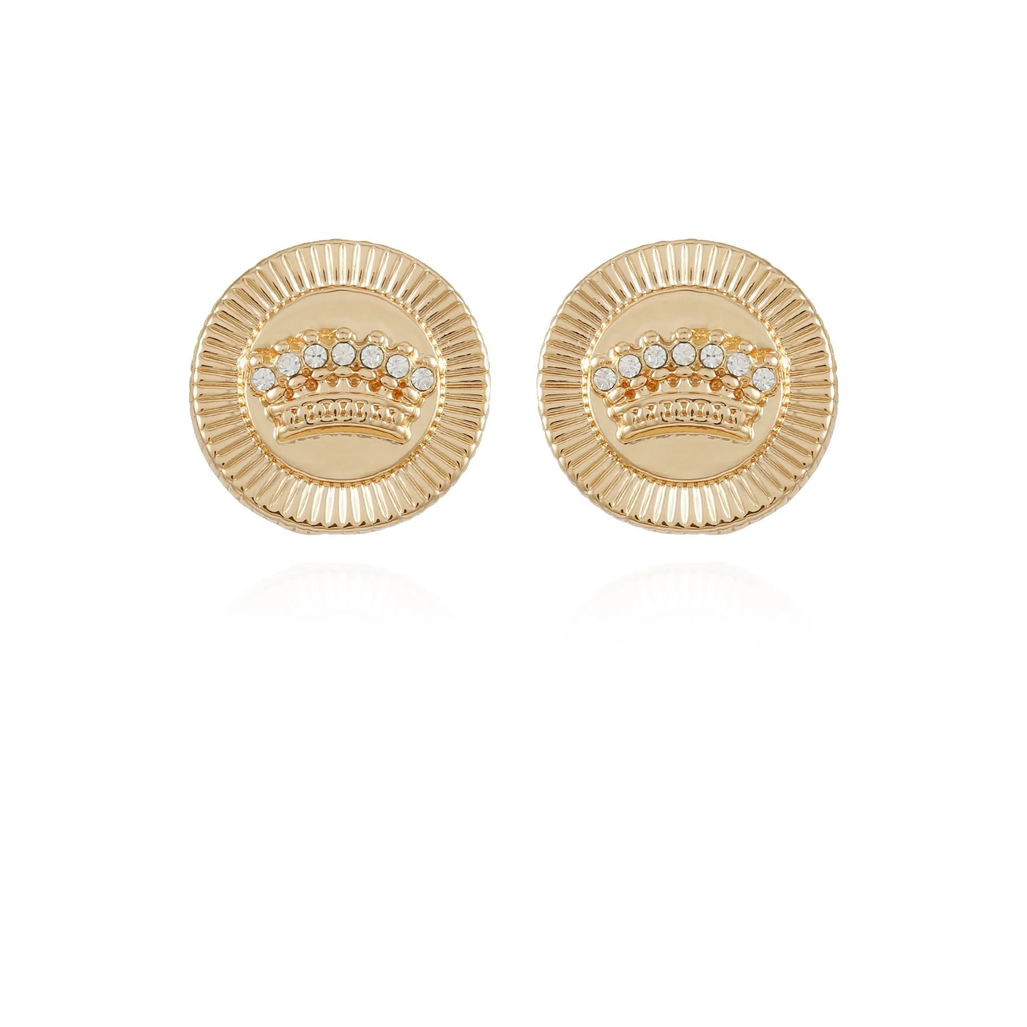 Button Crown Stud Earrings