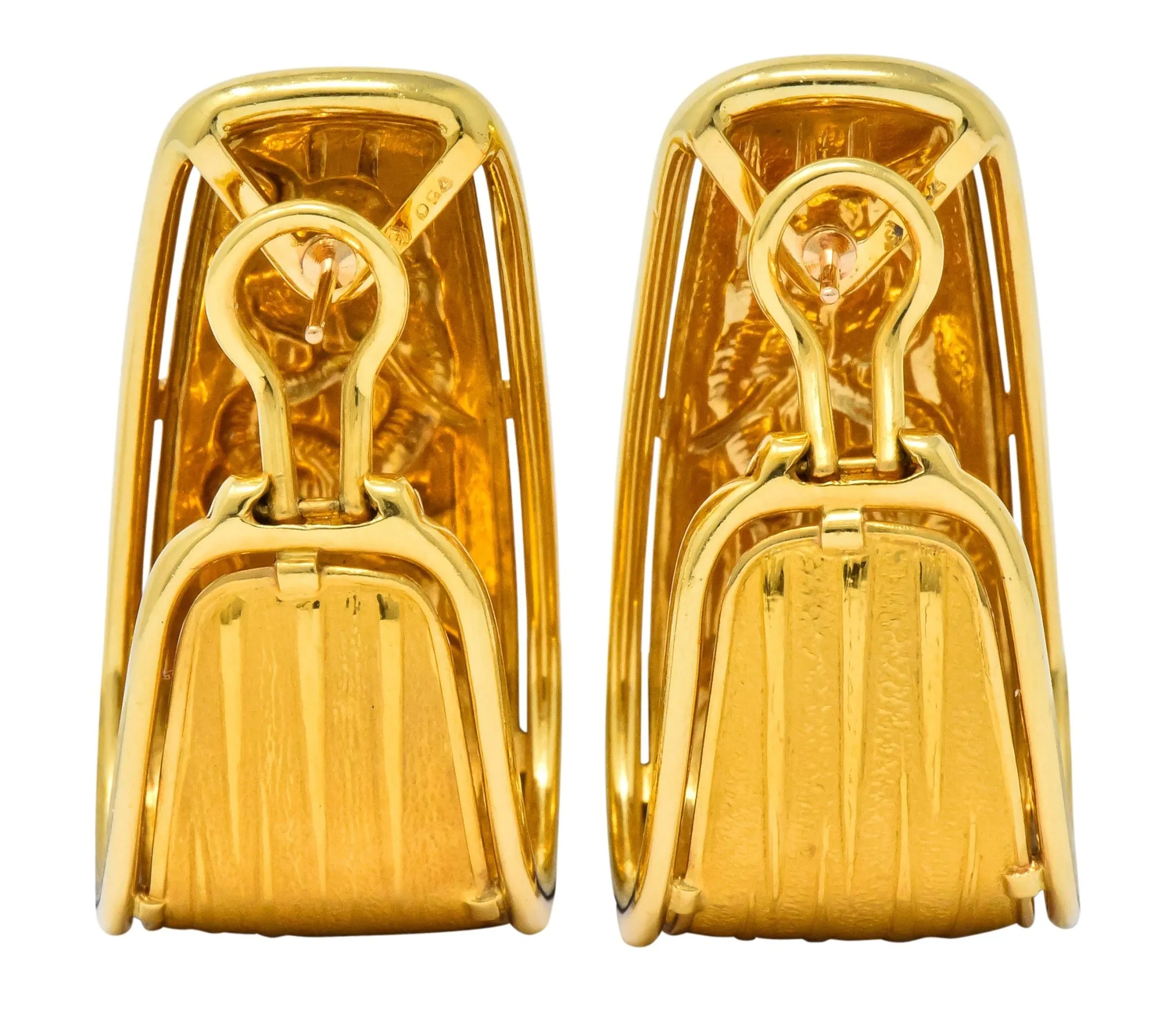 Carrera Y Carrera 18 Karat Gold Large Elephant J Hoop Earrings