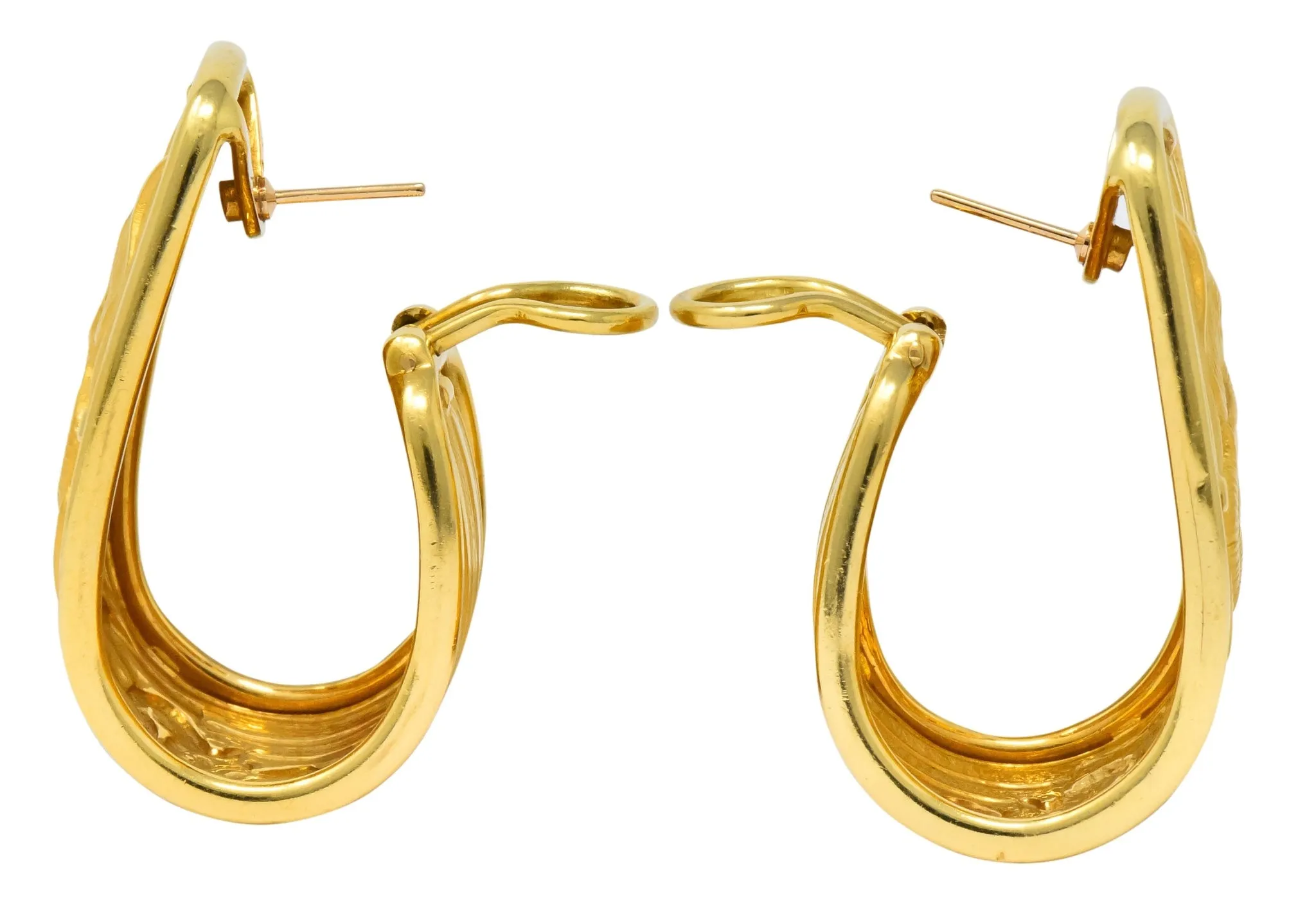 Carrera Y Carrera 18 Karat Gold Large Elephant J Hoop Earrings