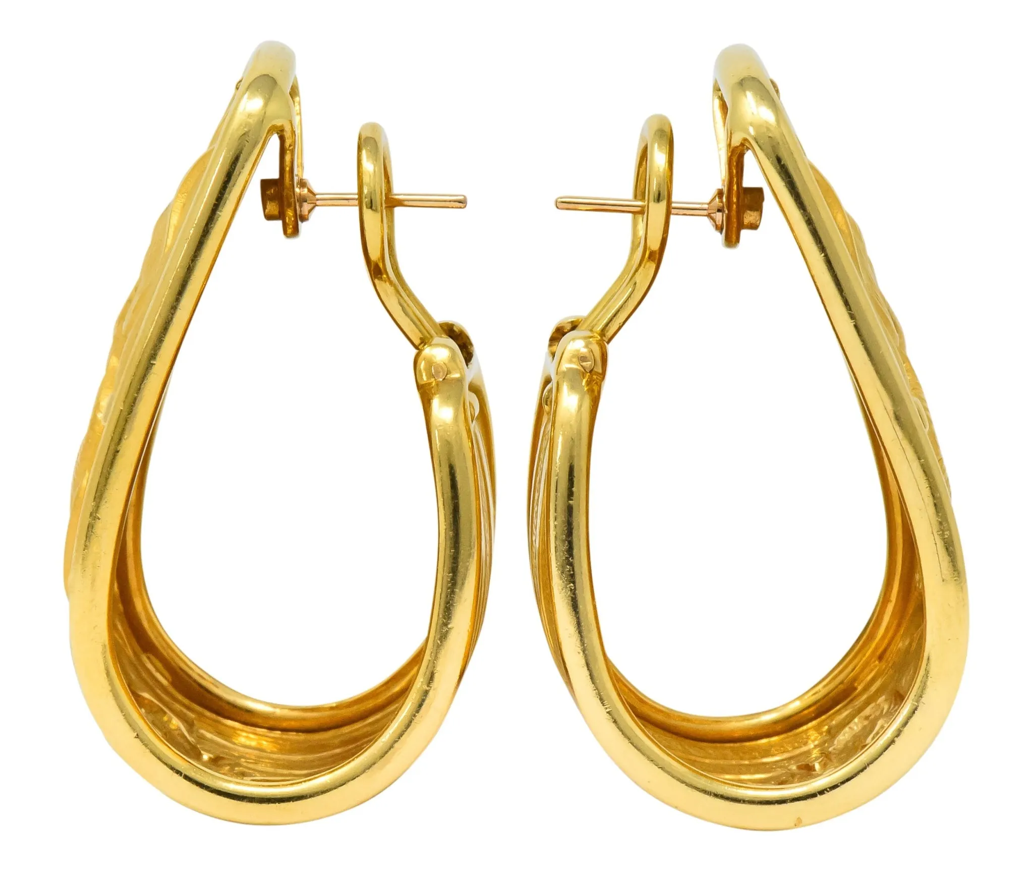 Carrera Y Carrera 18 Karat Gold Large Elephant J Hoop Earrings