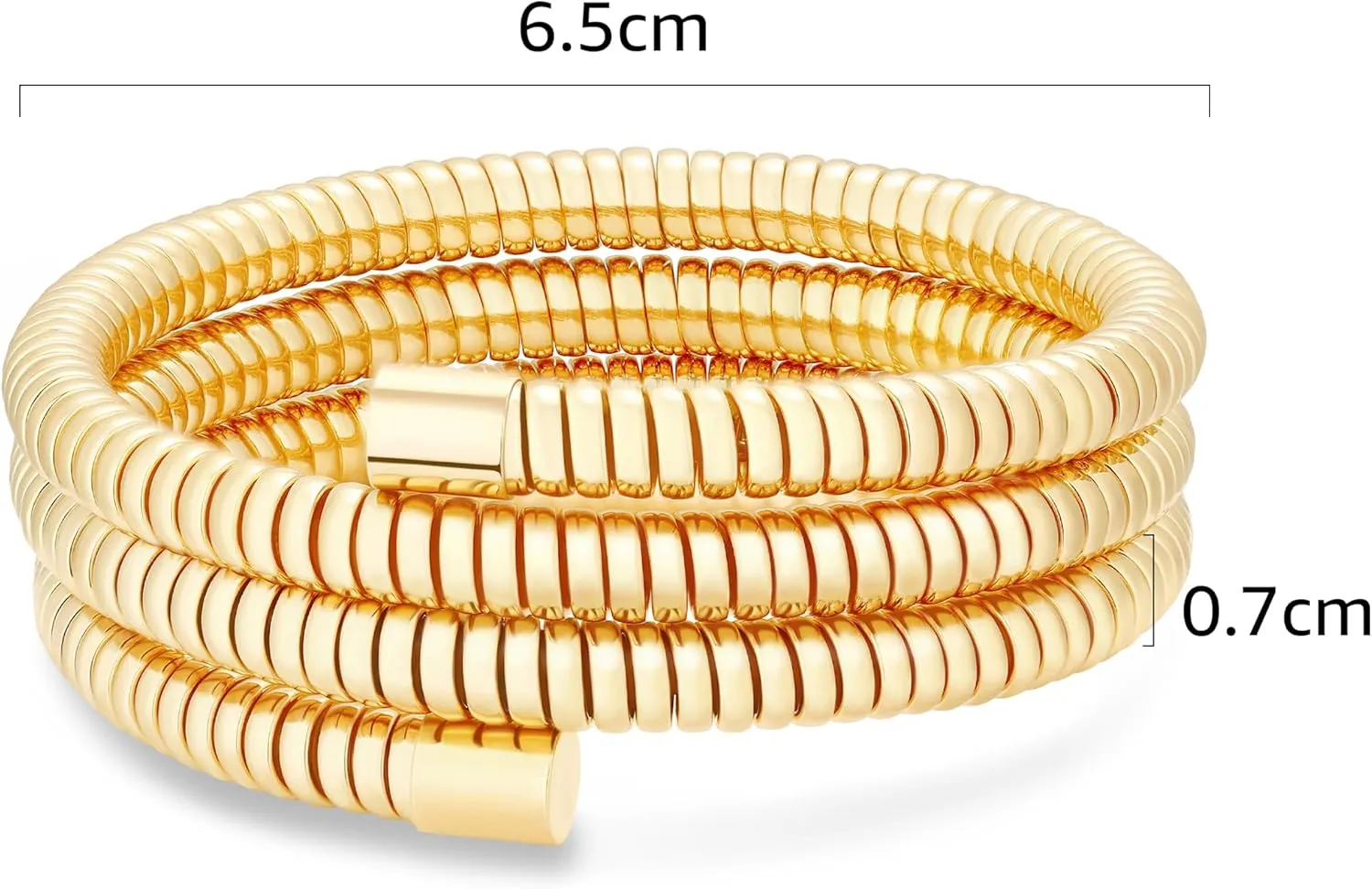 Chunky Gold Beaded Bangle Bracelet Set Stack for Women Men Stretchy Snake Link Chain Flexible Wide Wristband Bangles Bracelets