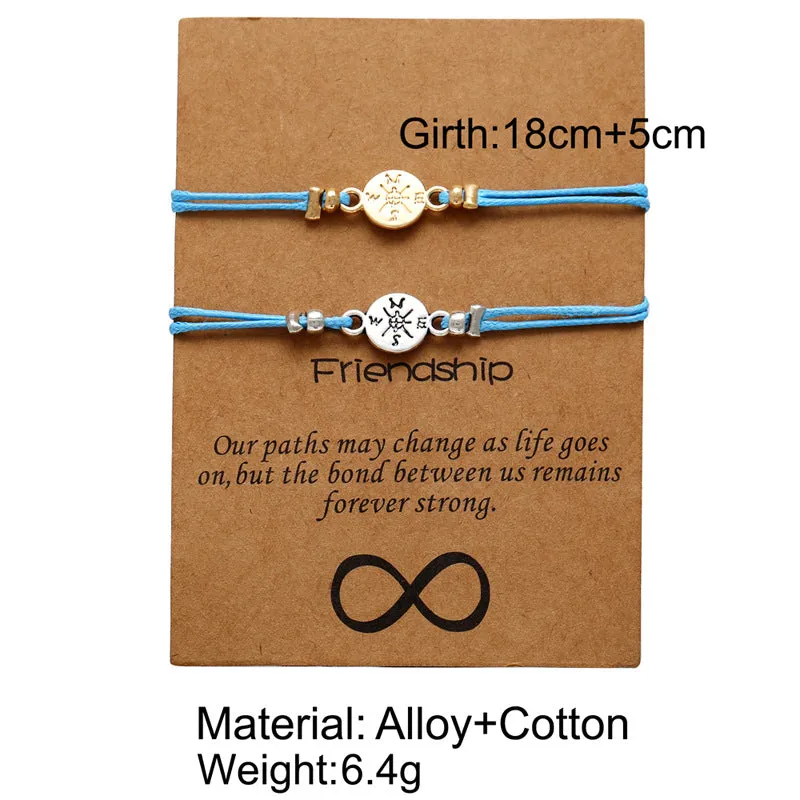 Couple Cardboard Gift Bracelet Set