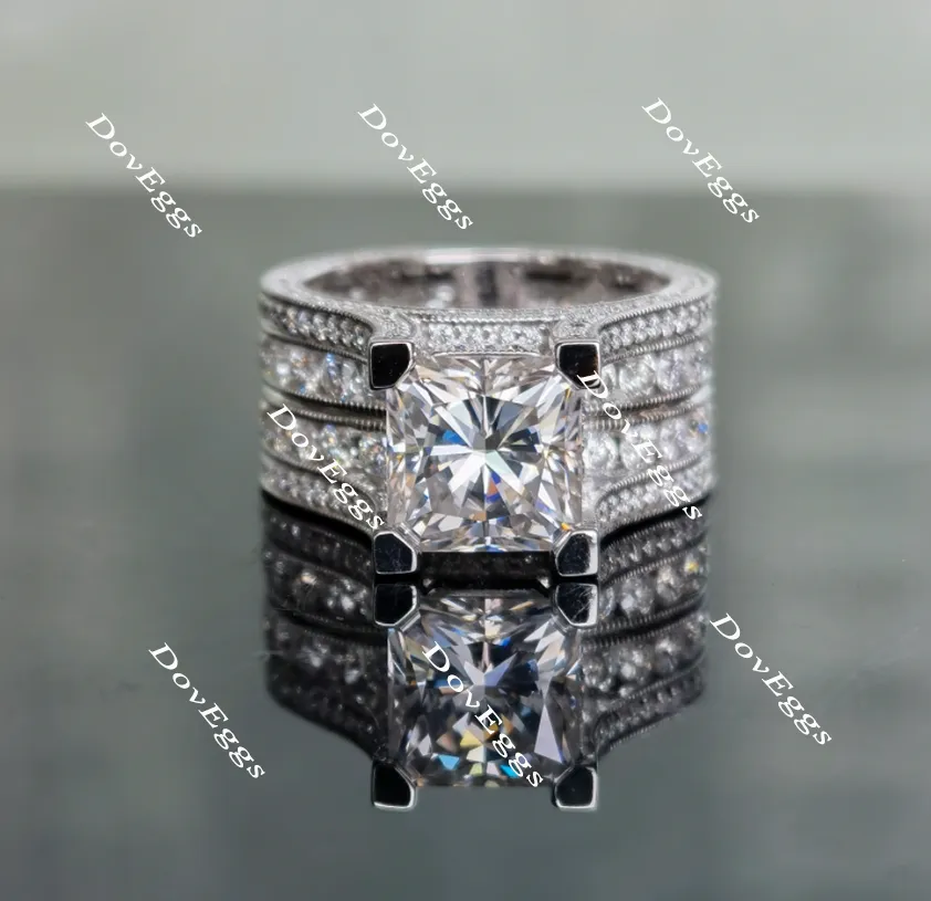 Doveggs paved moissanite engagement ring