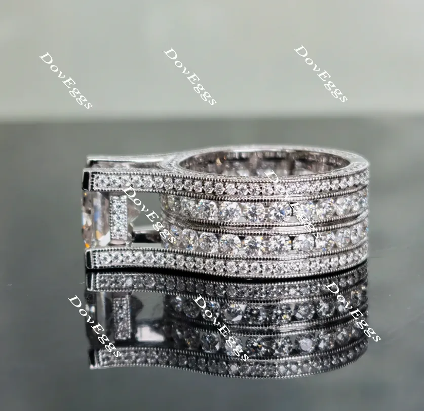 Doveggs paved moissanite engagement ring