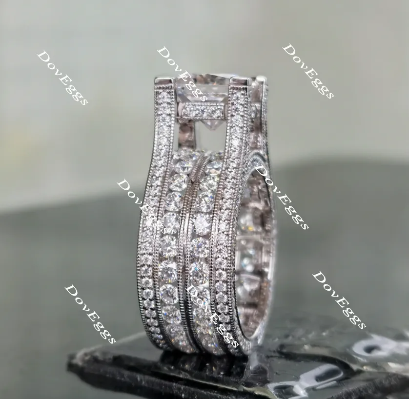Doveggs paved moissanite engagement ring