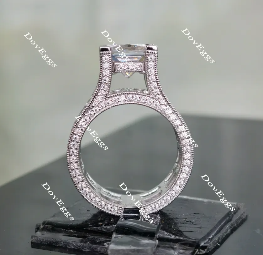 Doveggs paved moissanite engagement ring