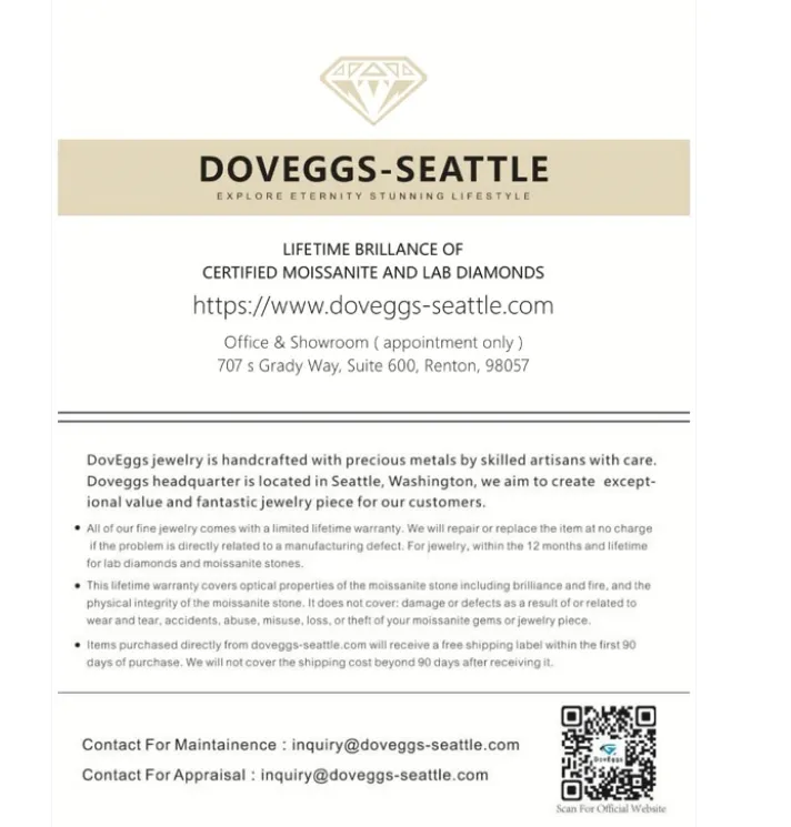 Doveggs paved moissanite engagement ring