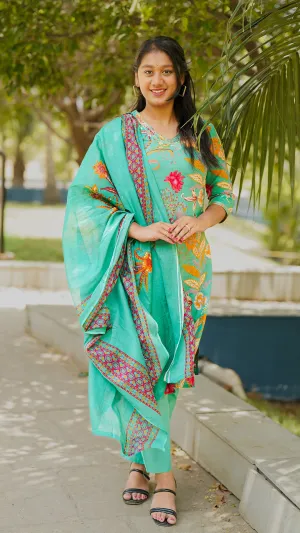 Emerald Elegance Suit Set