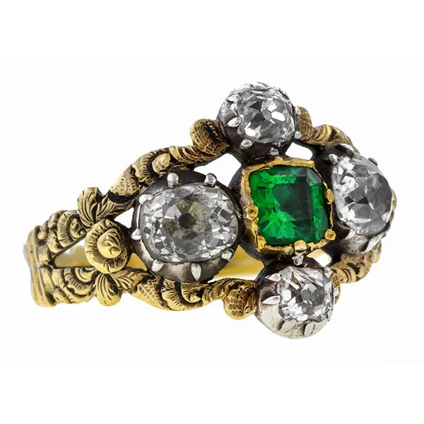 Georgian Emerald & Diamond Ring