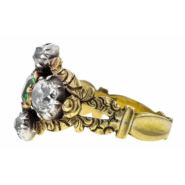 Georgian Emerald & Diamond Ring