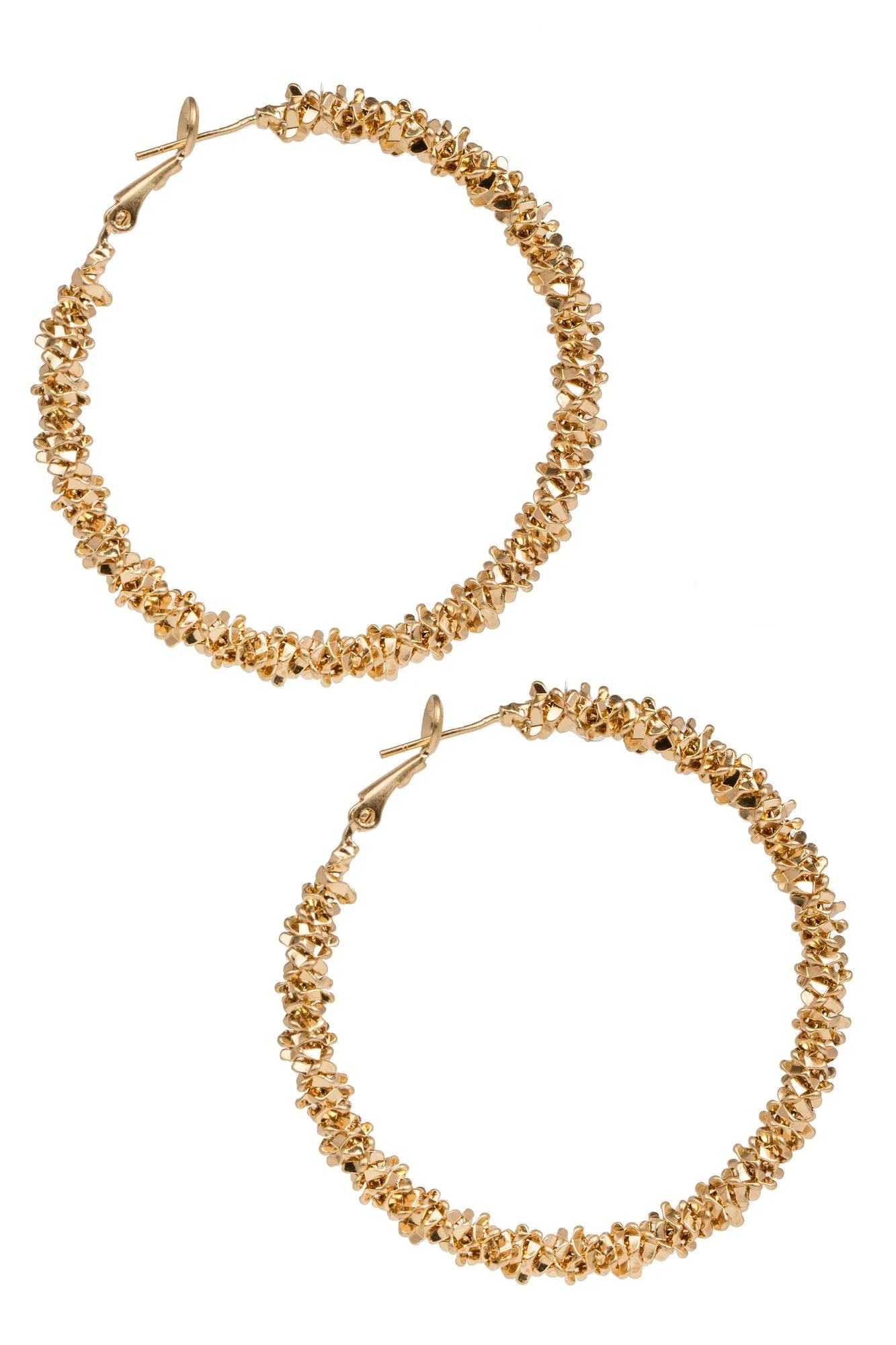 Gold Textured Hoop Earrings