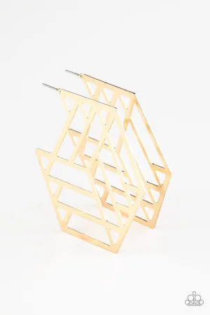 Gotta Get GEO-ing - Gold Hoop Earring