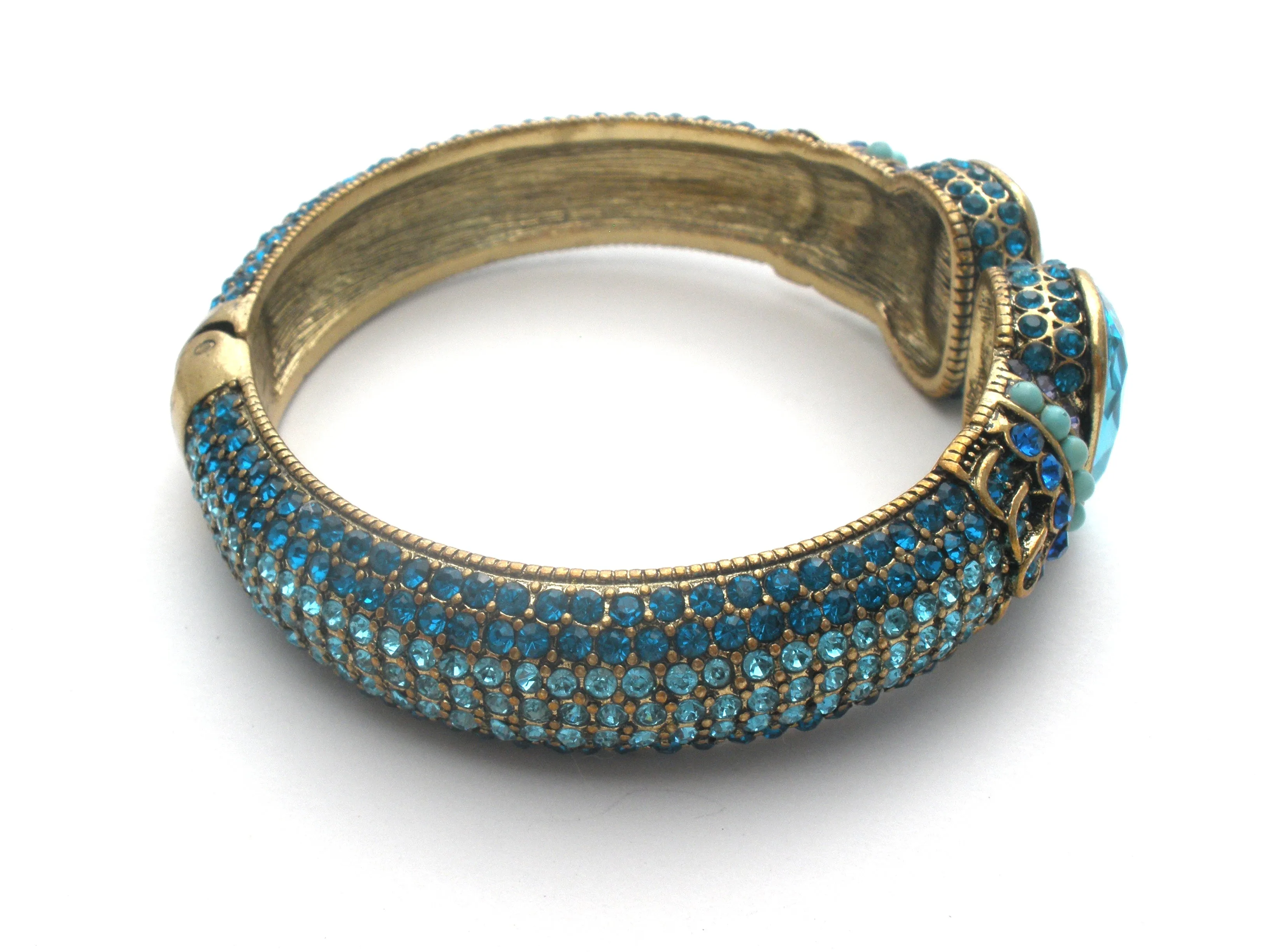 Heidi Daus Blue Crystal Clamper Bangle Bracelet