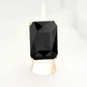 iLLASPARKZ Emerald Cut Stone Stretch Ring