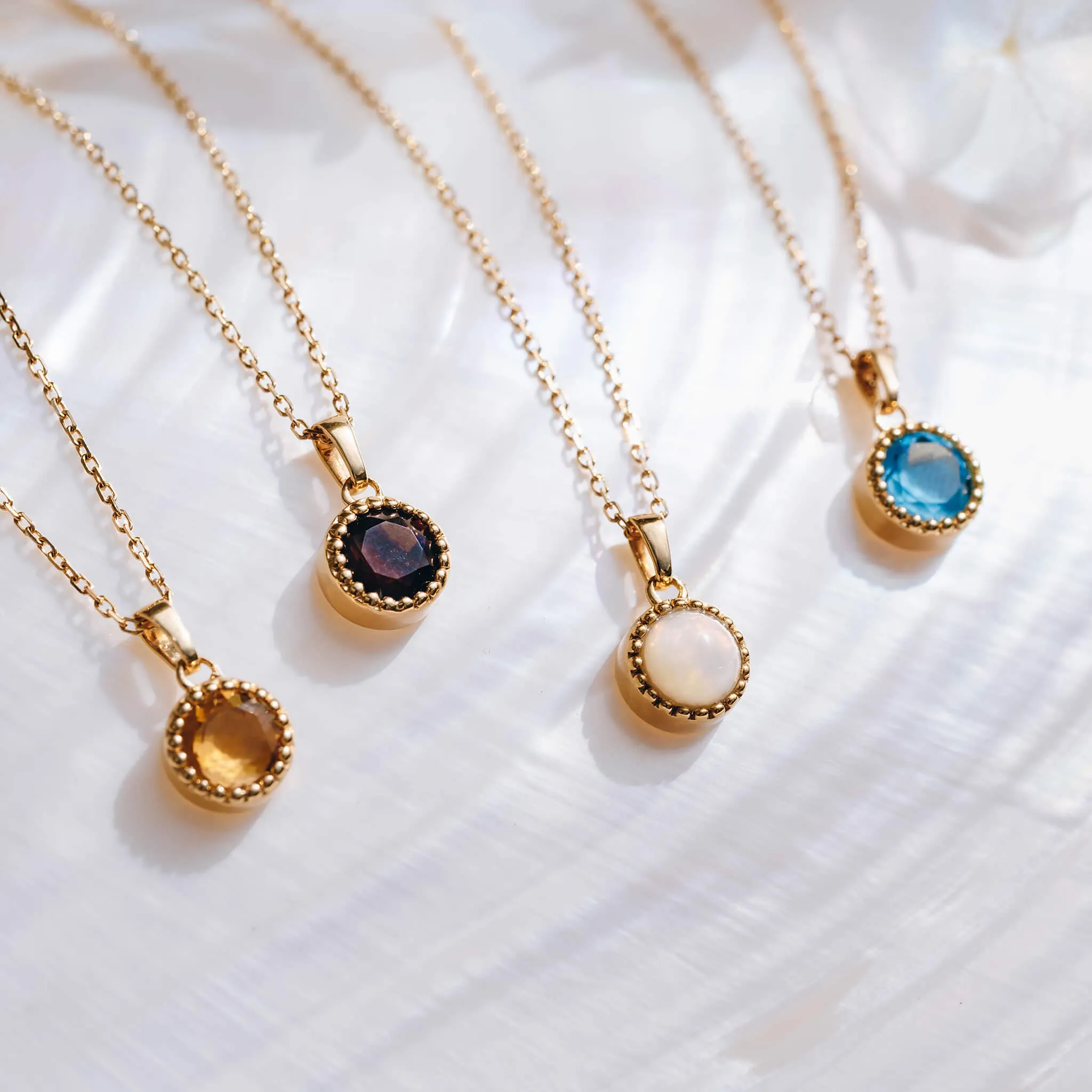 July Birthstone Necklace - Opaque Ruby