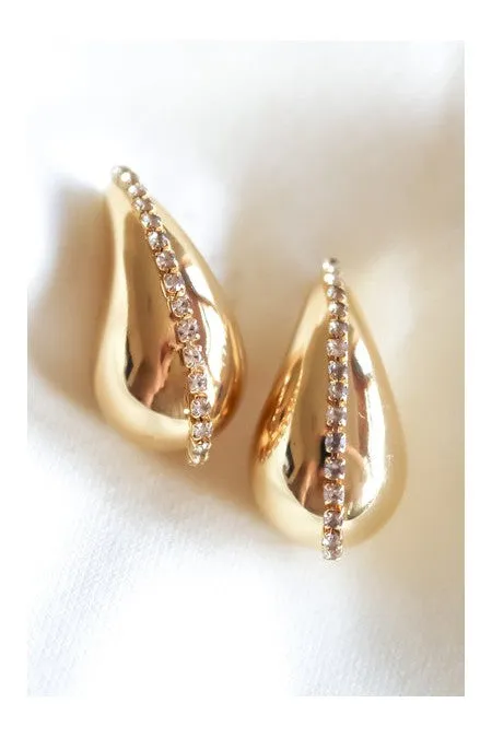 Kinsey Designs Rhine Gold Teardrop Hoop Earring