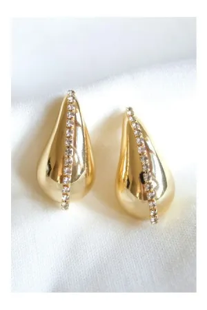 Kinsey Designs Rhine Gold Teardrop Hoop Earring