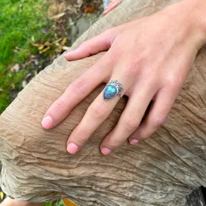 Labradorite Teardrop Ring - Aditi