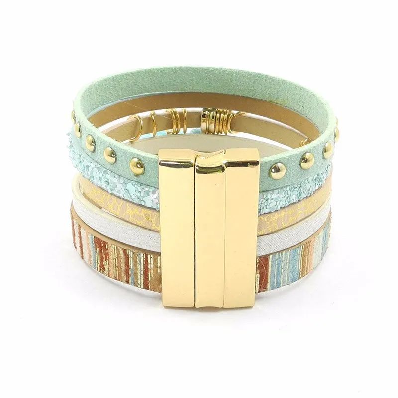 Leather bracelet 6 color bracelets winter charm bracelets Bohemian bracelets&bangles for women Christmas gift
