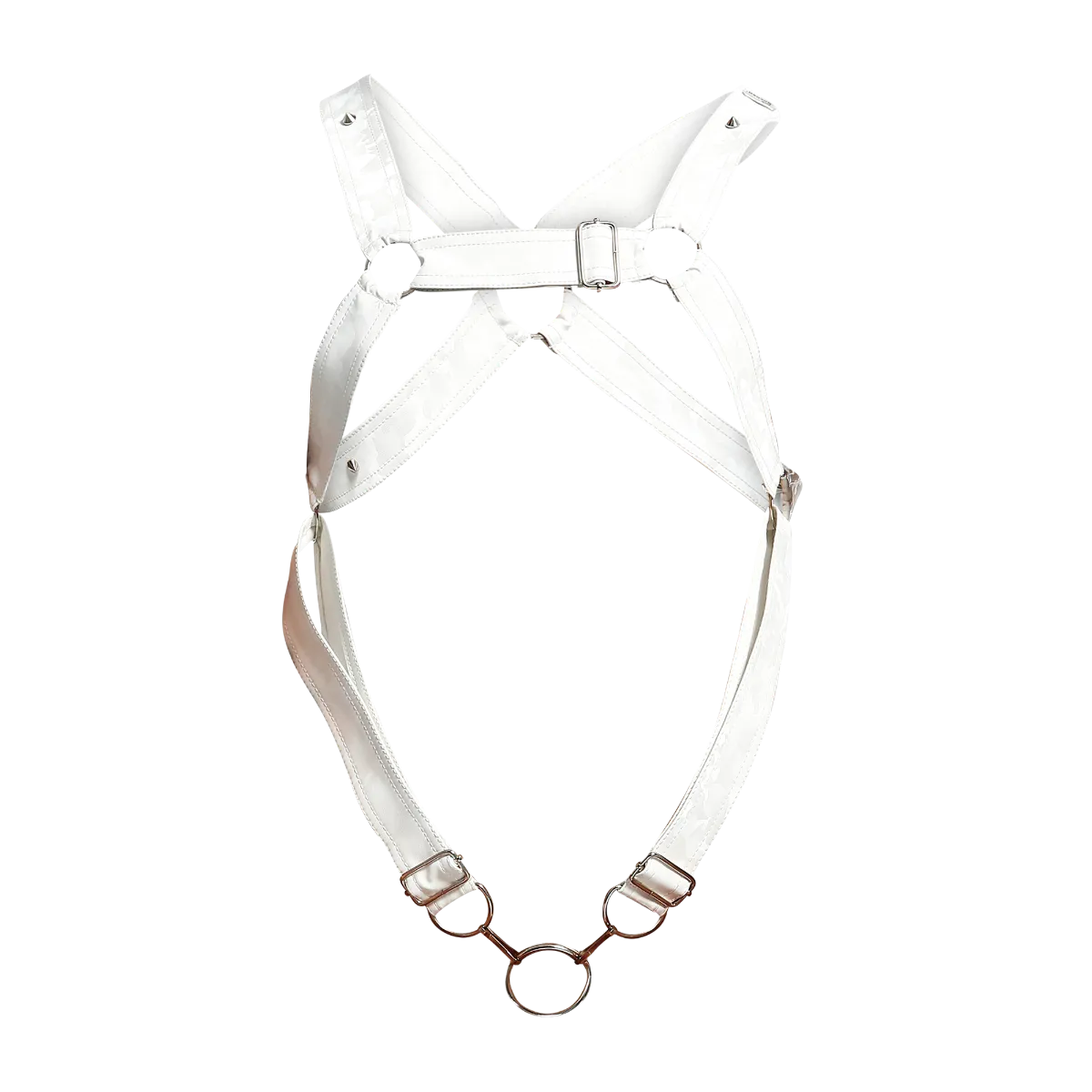 Male Basics Dngeon Leather Cross Penis Ring Harness White Camo One Size
