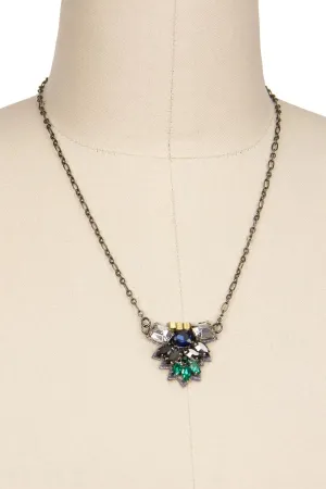 Modern Mosaic Crystal Pendant Necklace