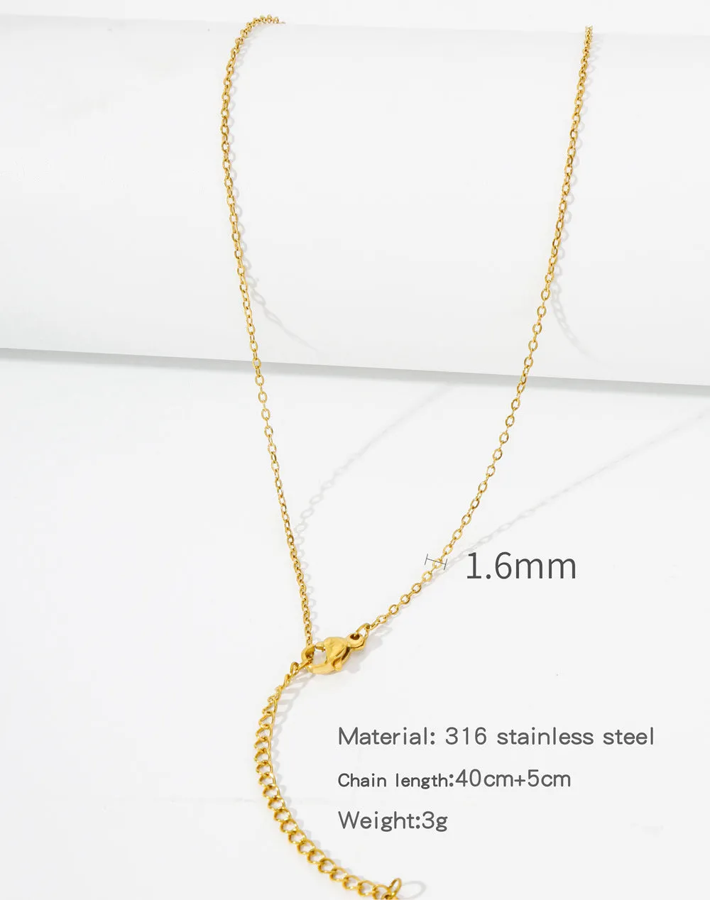 Natural Celestial Stainless Steel Electroplating Necklaces