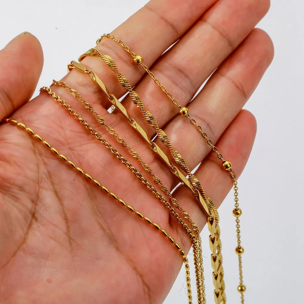 Natural Celestial Stainless Steel Electroplating Necklaces