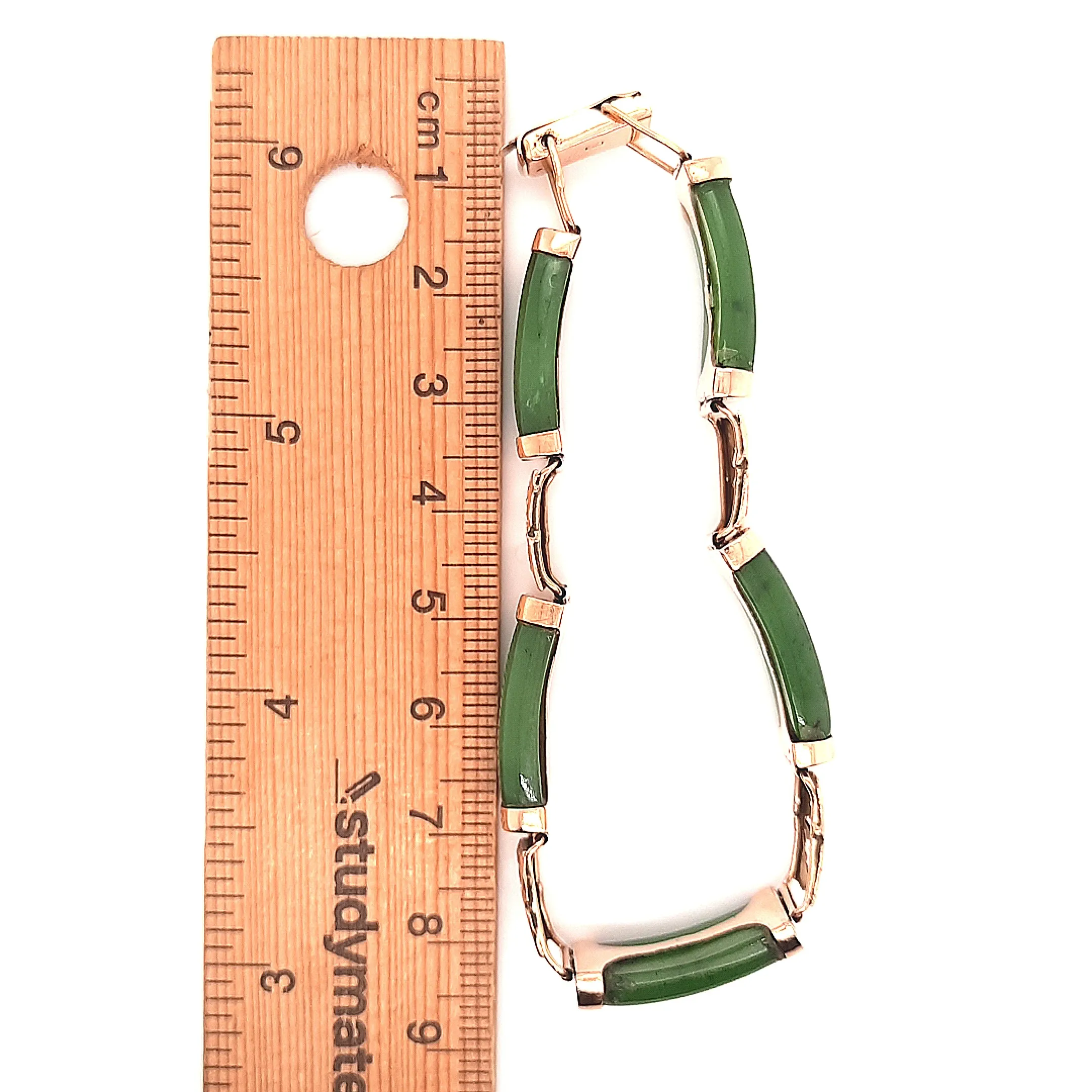 Nephrite Jade 14ct Yellow Gold Bracelet