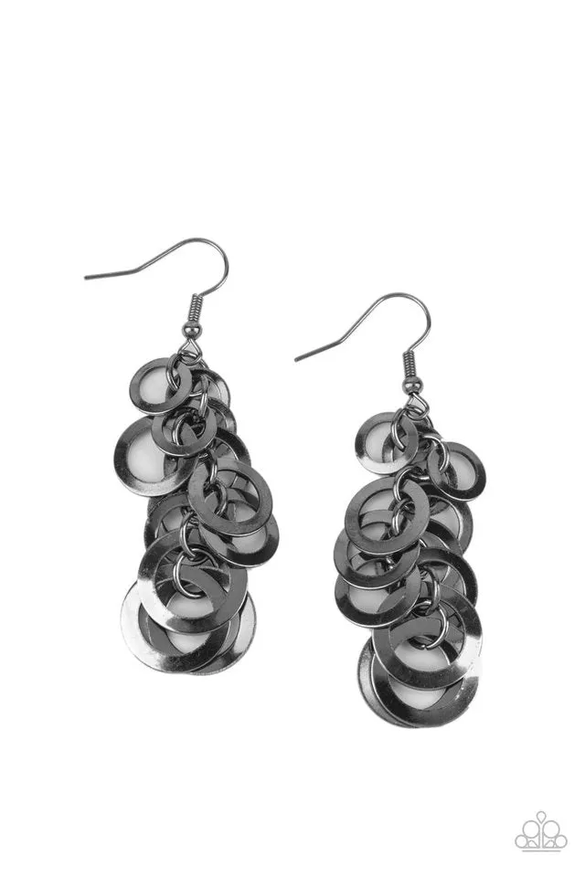 Paparazzi Earring ~ Closed Circuit Sass - Black