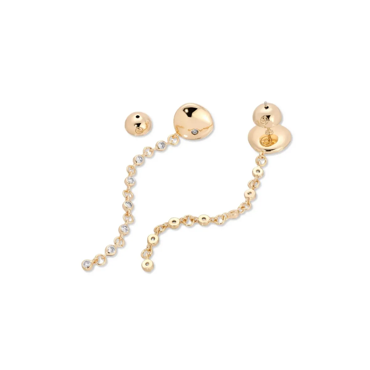 Pebble Linear Crystal Drop Earrings