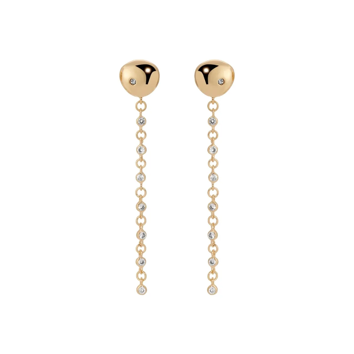 Pebble Linear Crystal Drop Earrings