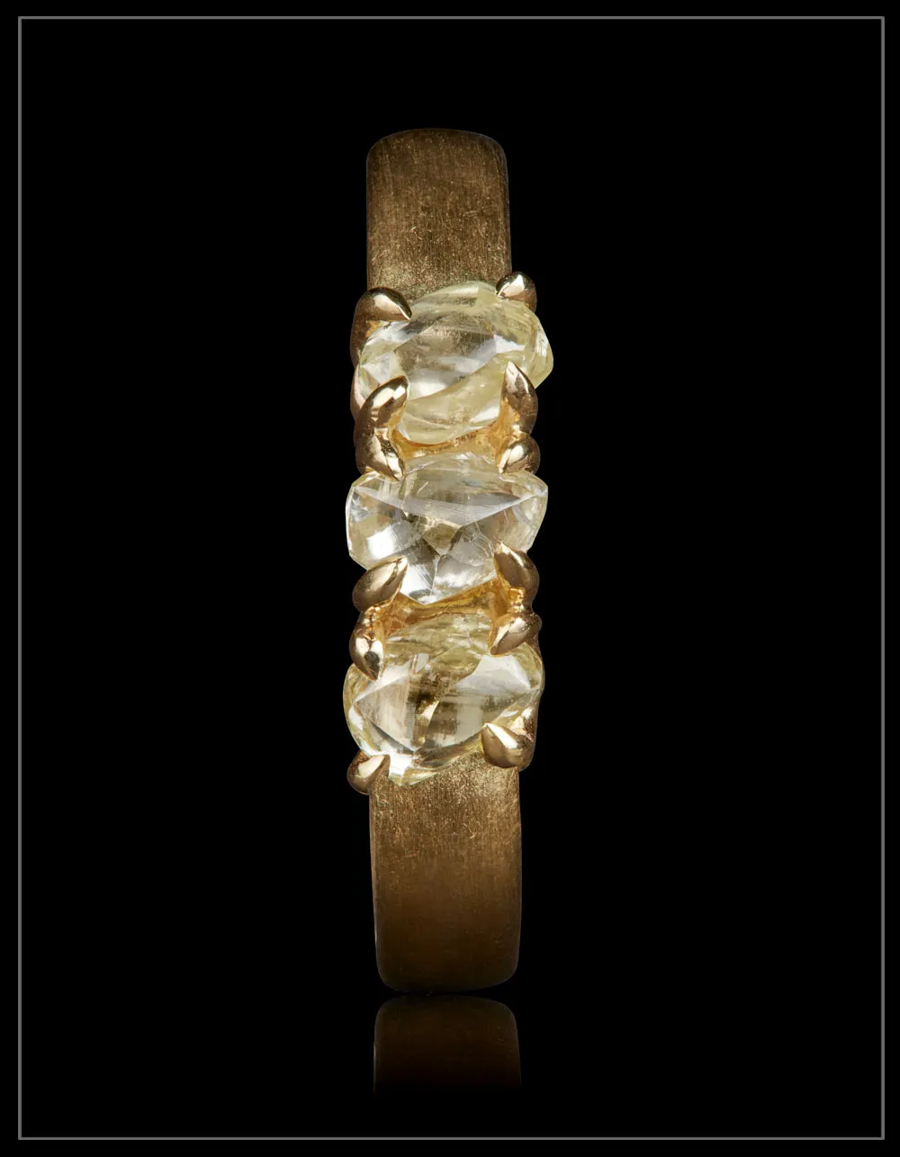 Raw Diamonds in a Row Gold Ring – 1.12 ct.