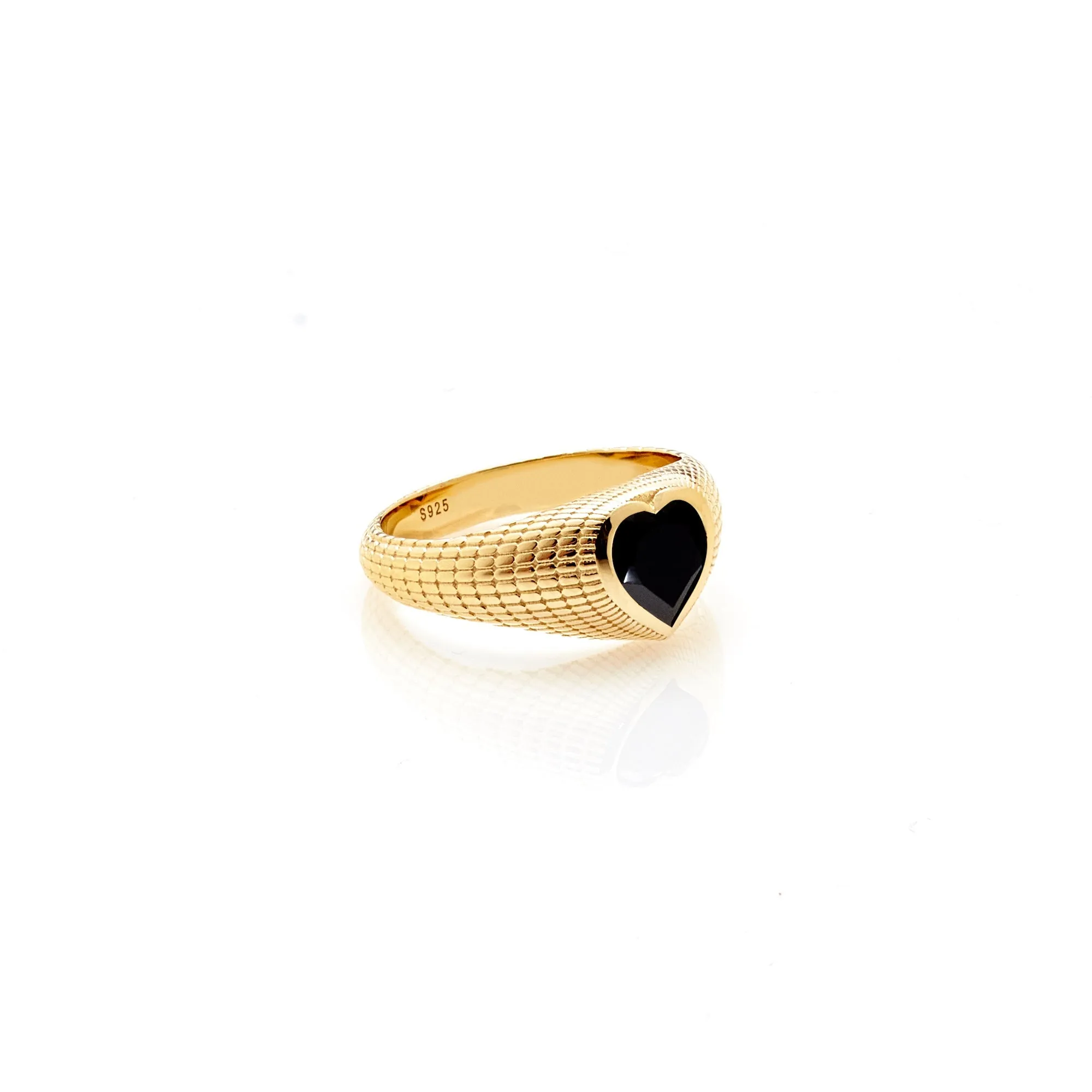 Romantique / Signet Ring / Black   Gold