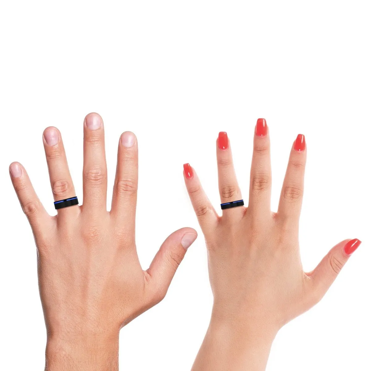 SKIPPER | Blue Ring, Black Tungsten Ring, Blue Offset Groove, Flat