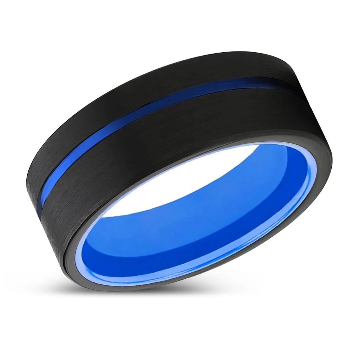 SKIPPER | Blue Ring, Black Tungsten Ring, Blue Offset Groove, Flat