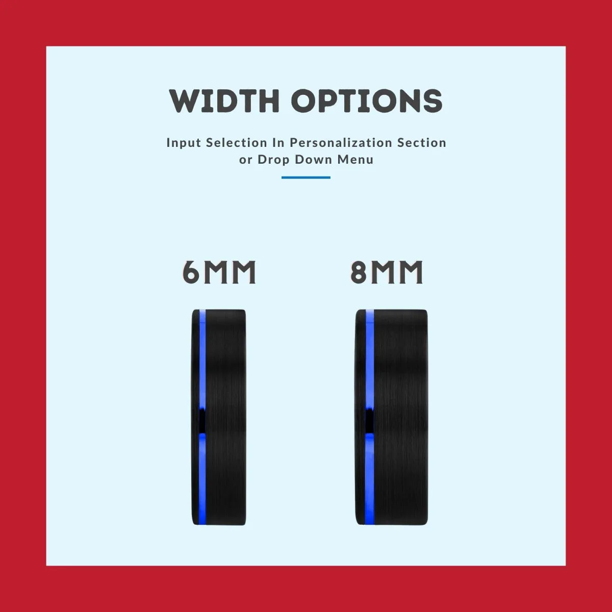 SKIPPER | Blue Ring, Black Tungsten Ring, Blue Offset Groove, Flat