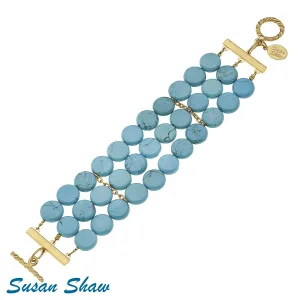 Susan Shaw Turquoise Row Bracelet