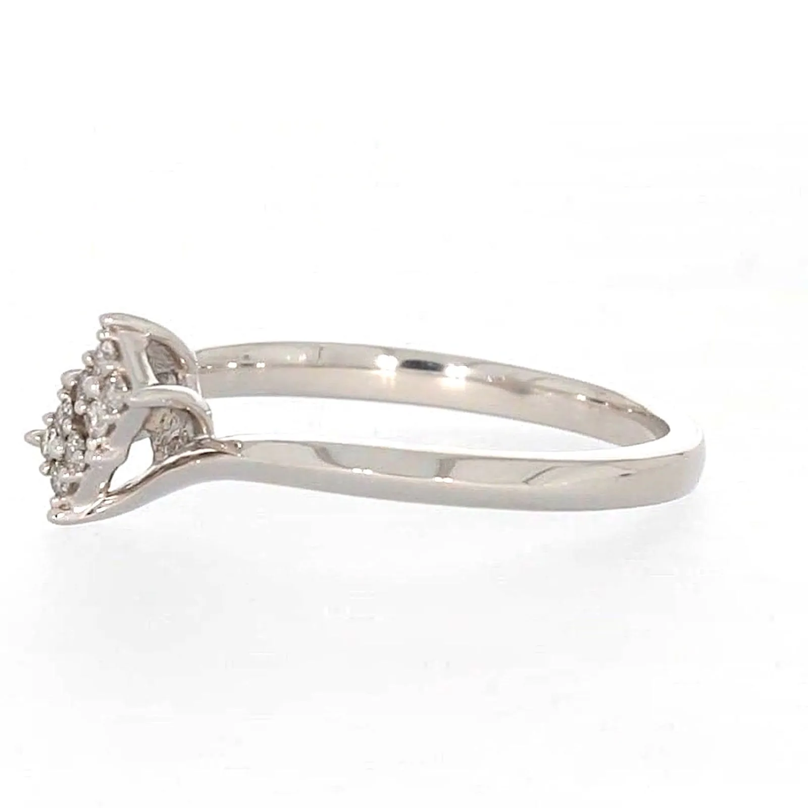 Tango Sterling Silver Round Brilliant Cut with 0.08 Carat tw of Diamonds Ring