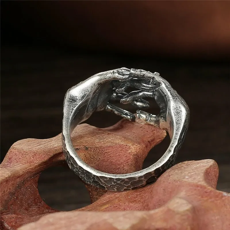Thai Silver Death Grip Adjustable Size Ring